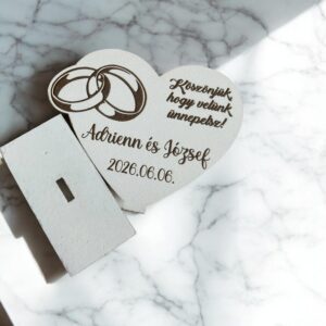 Egyedi esküvői ültető szív